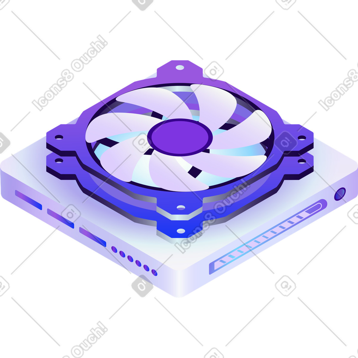 Ilustración Ventilador en la fuente de alimentación del sistema estilo Hi-tech a descargar PNG y SVG