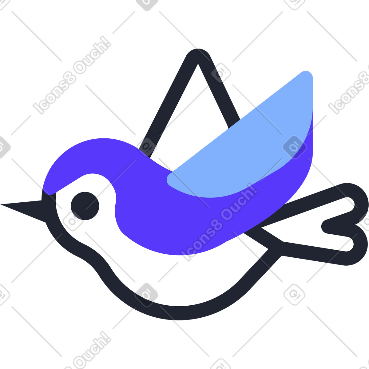 Fliegender vogel animierte Illustration im Pablita-Stil als Download in GIF, Lottie (JSON), AE