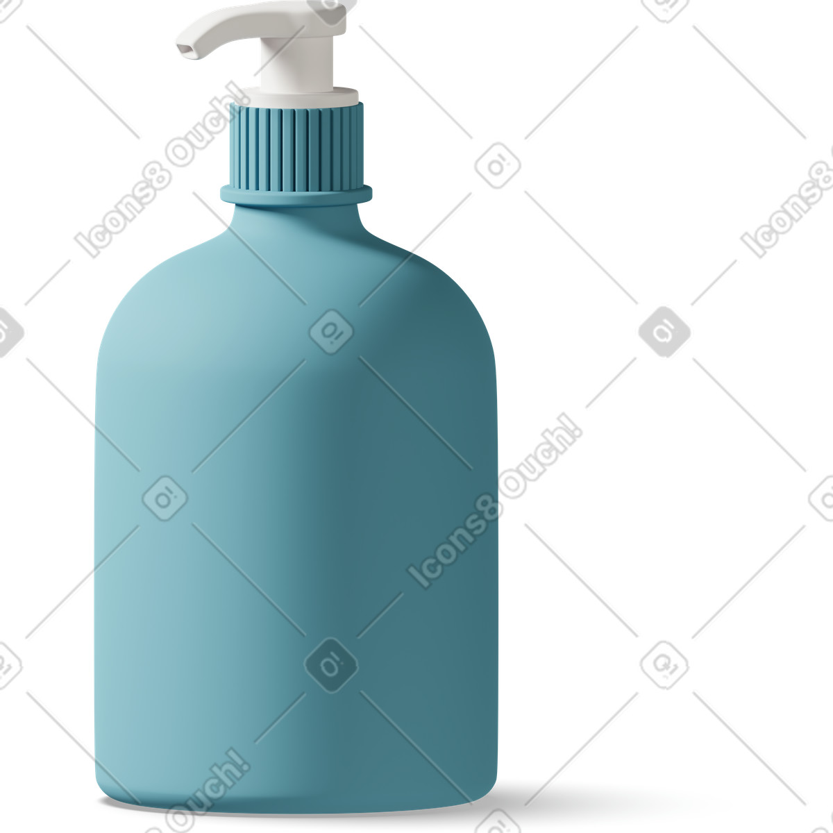 Blue soap dispenser-Illustration im 3D Casual life-Stil als Download in PNG, SVG