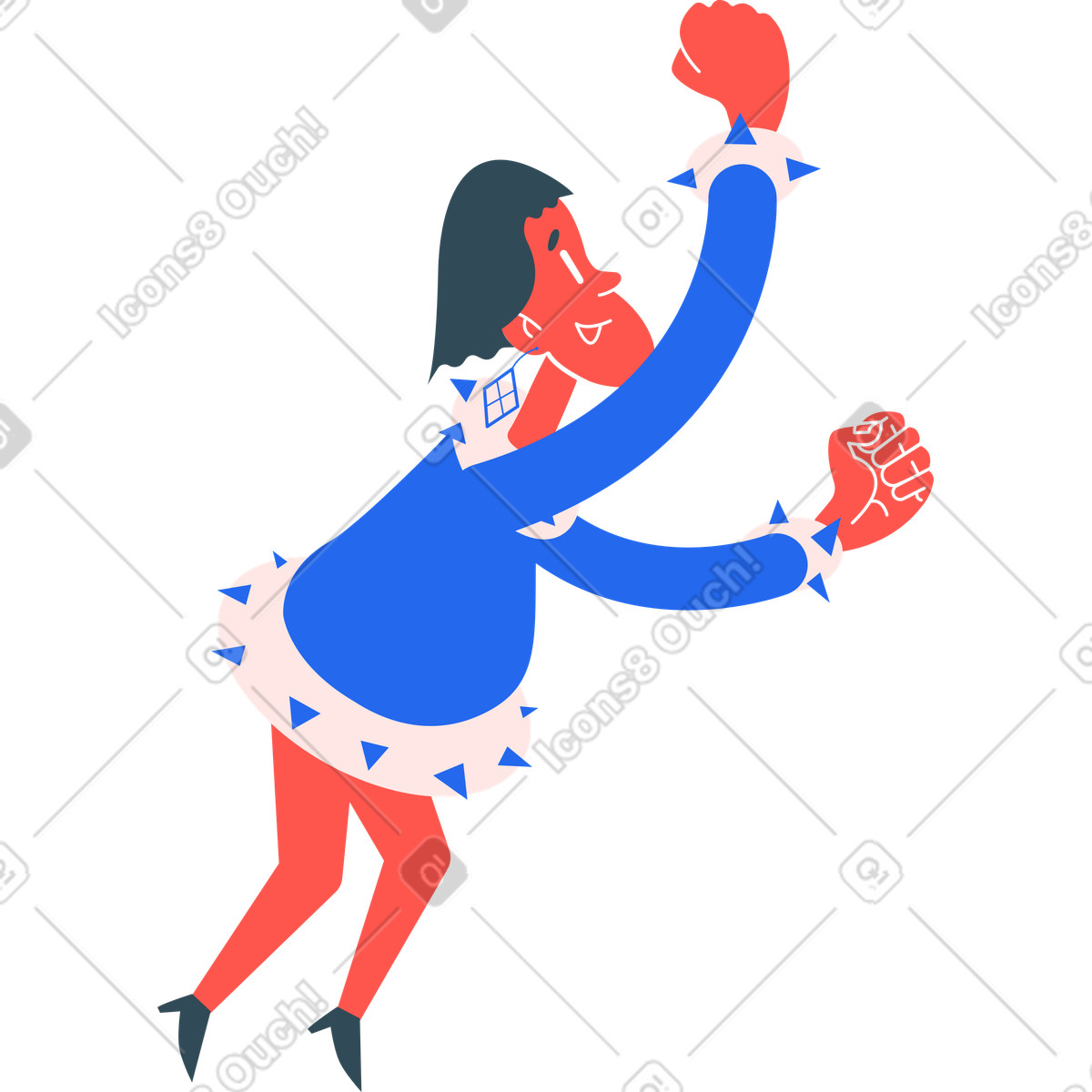 下载 Kingdom 风格的 跳跃的女人 插画，支持 PNG、SVG 格式