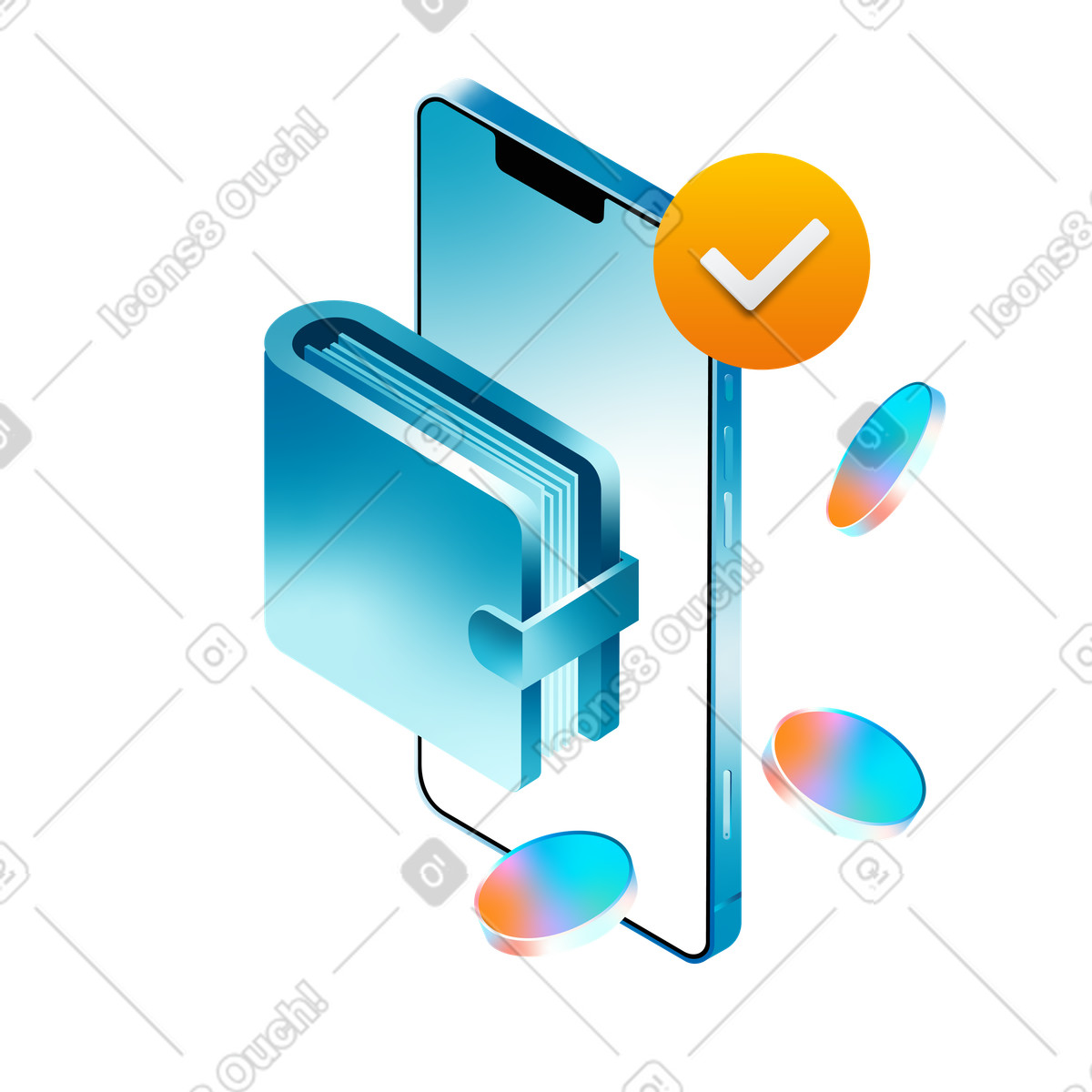 Mobile payments or online payment illustration in PNG, SVG