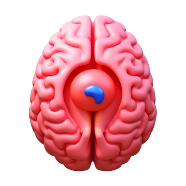 A cross-sectional view of a brain revealing the inner structure of an aneurysm