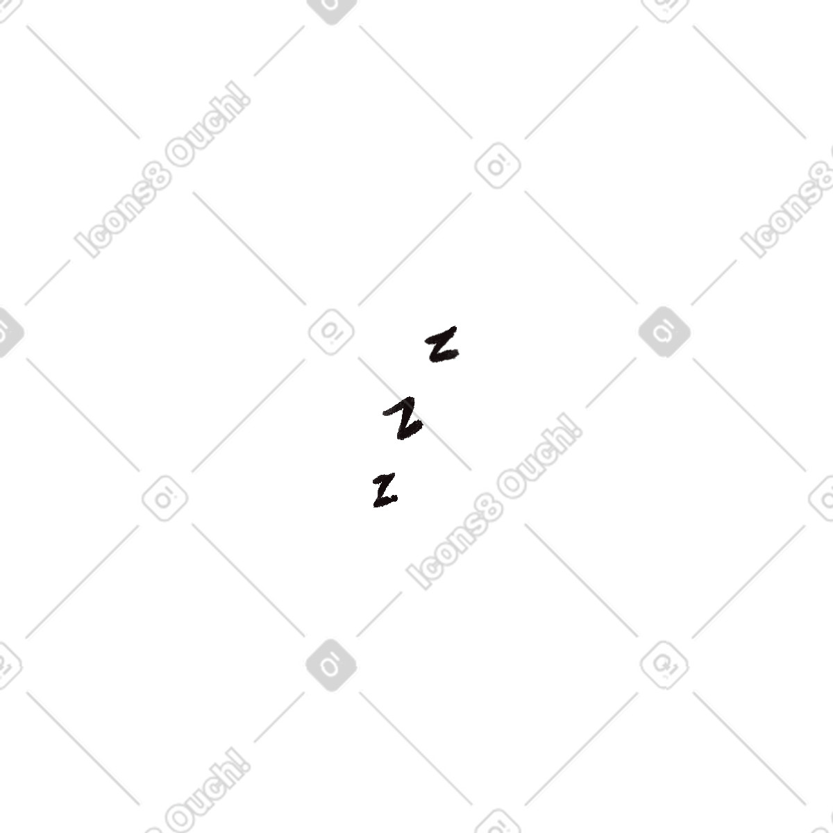 Ilustración Black sleep symbol zzz en estilo Ikigai a descargar en PNG y SVG