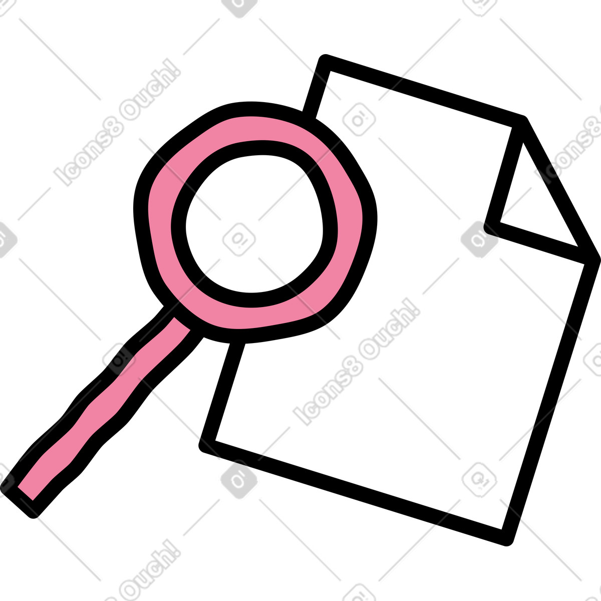 Ilustração de Procurando por um arquivo em no estilo Notes para baixar em PNG, SVG