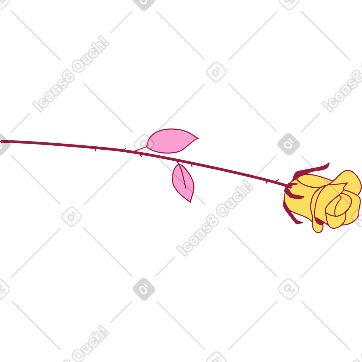 Rose-Illustration im Storyline-Stil als Download in PNG, SVG