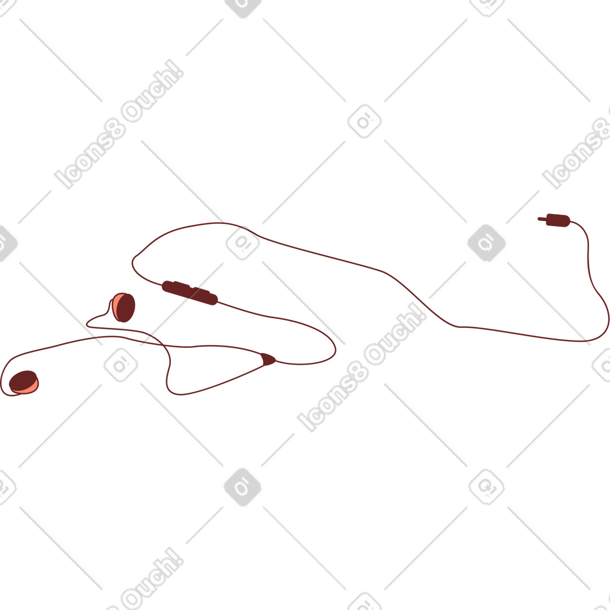 Ilustración Auriculares con cable en estilo Storyline a descargar en PNG y SVG