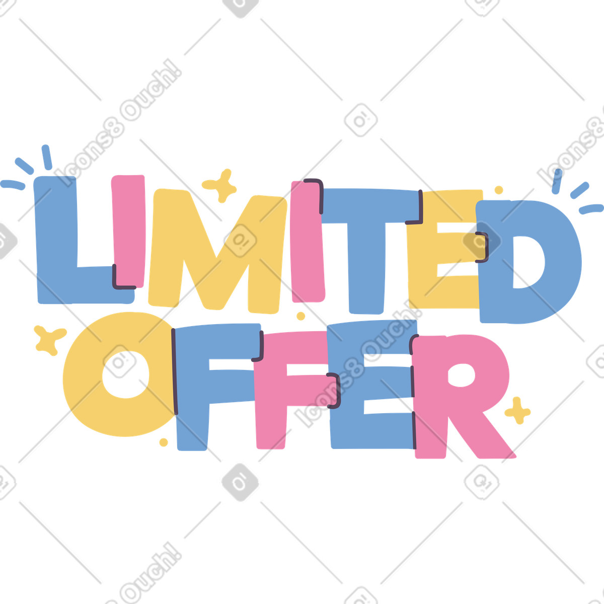 Ilustración Oferta limitada en estilo Pluto a descargar en PNG y SVG
