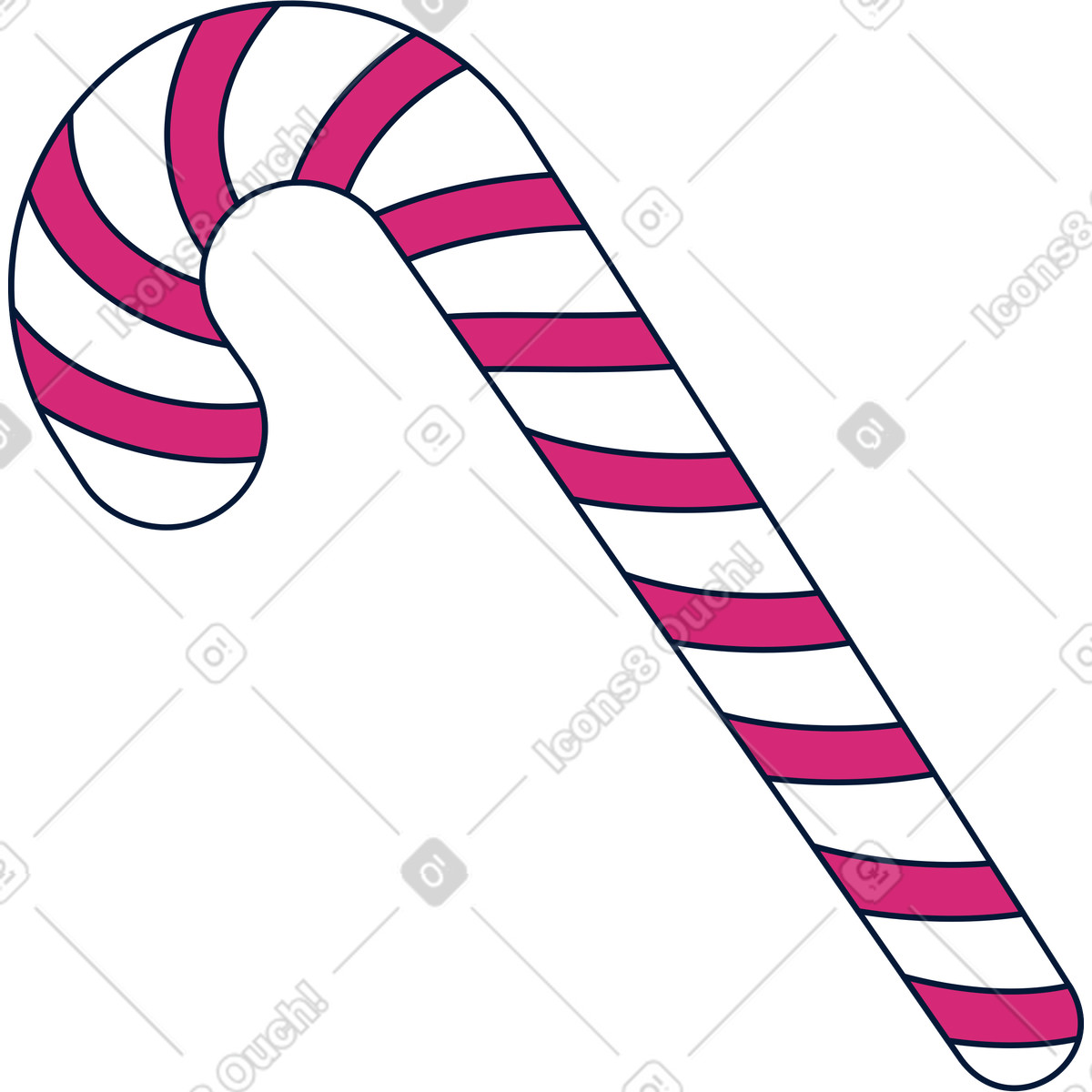 Candy cane illustration in Neat style download in PNG, SVG