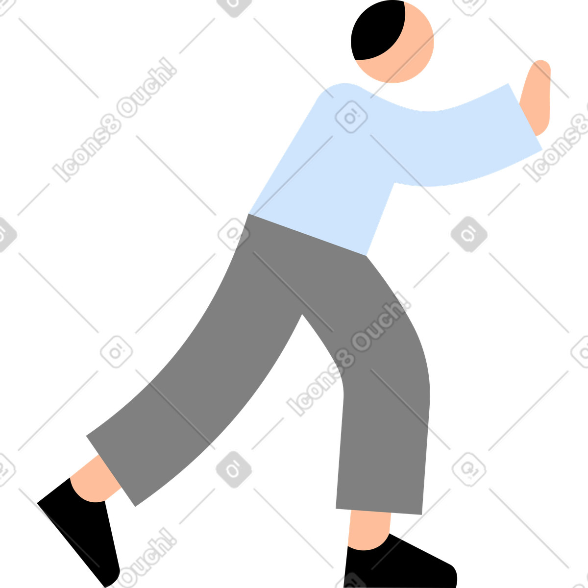 Ilustração de Jovem empurrando em no estilo Tiny para baixar em PNG, SVG