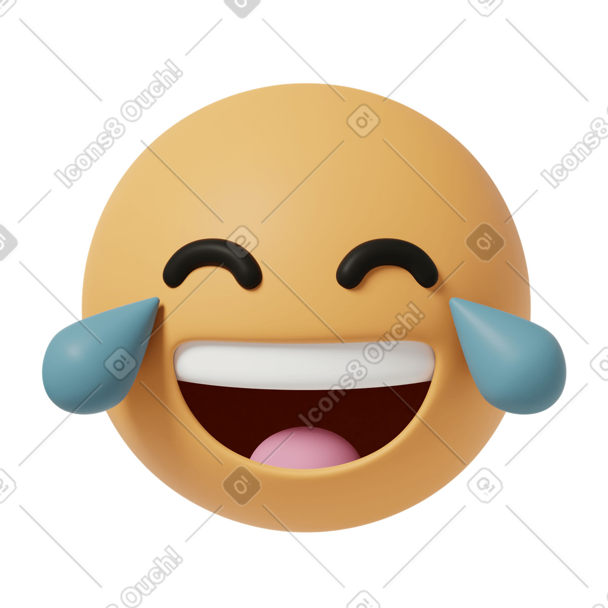 Face with tears of joy illustration in 3D Casual life style download in PNG, SVG