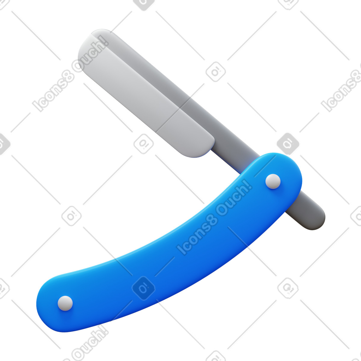 3D Fluency スタイルの Straight razor のイラストをPNG、SVG形式でダウンロード