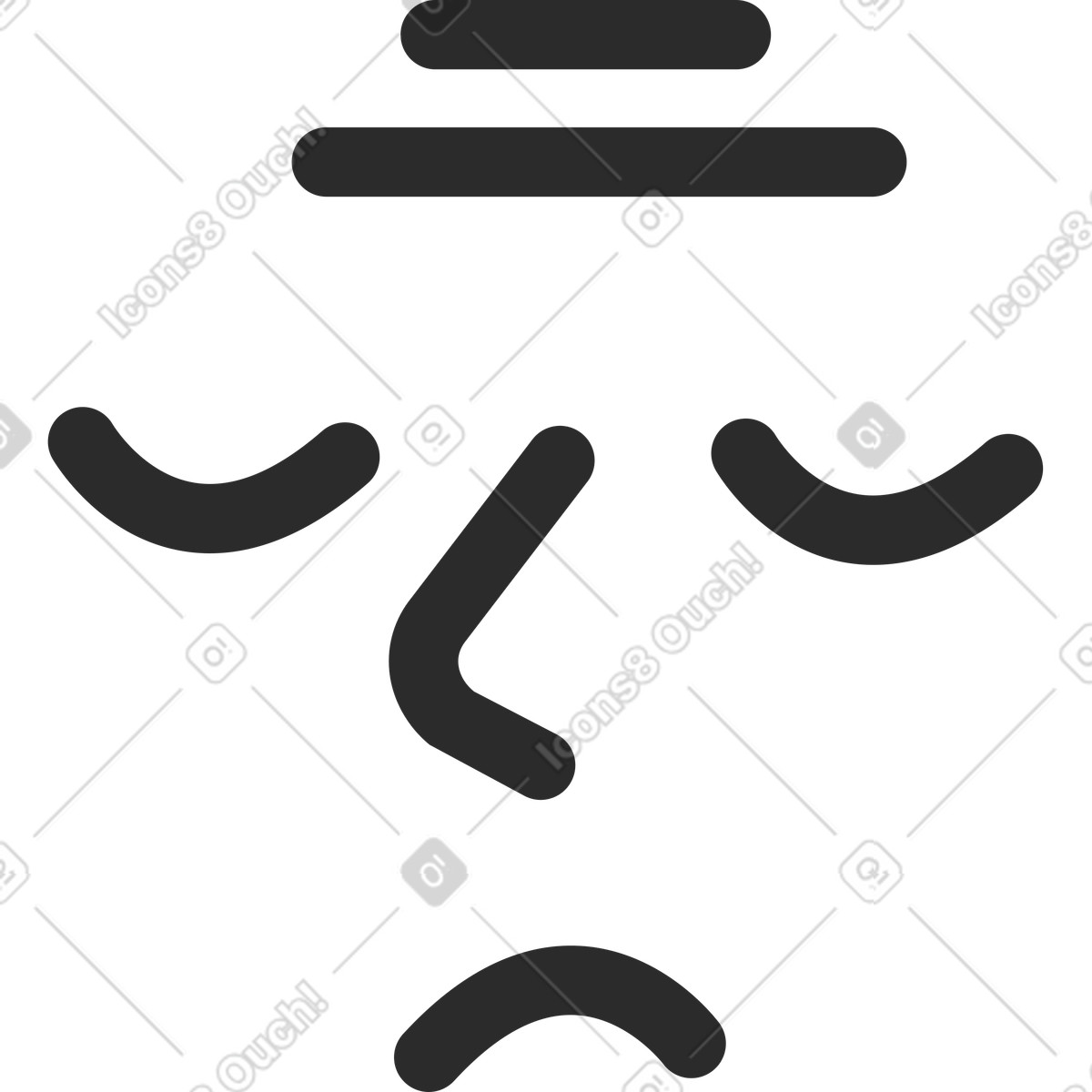 Ilustración Viejo rostro decepcionado en estilo Marginalia a descargar en PNG y SVG
