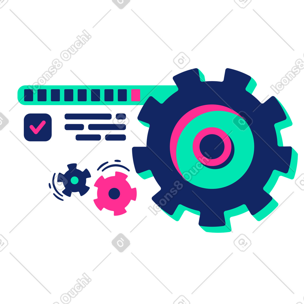 Ilustração de Progresso trabalho em no estilo Cyborg para baixar em PNG, SVG