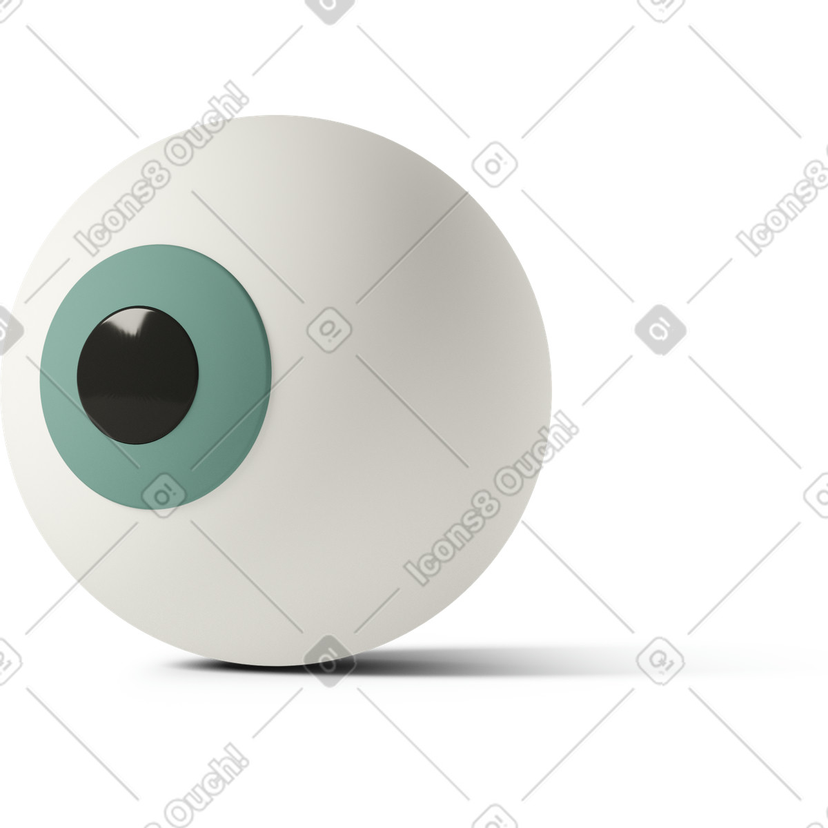 Иллюстрация Green eyeball looking left в стиле 3D Casual life — скачать в форматах PNG, SVG