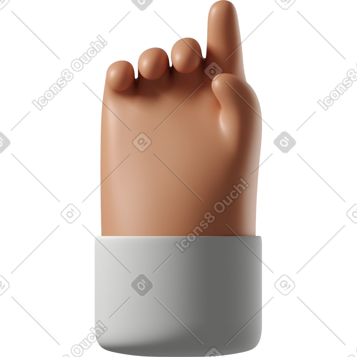 3D Hands Fun&Wild スタイルの 日焼けした肌の手を上向き のイラストをPNG、SVG形式でダウンロード