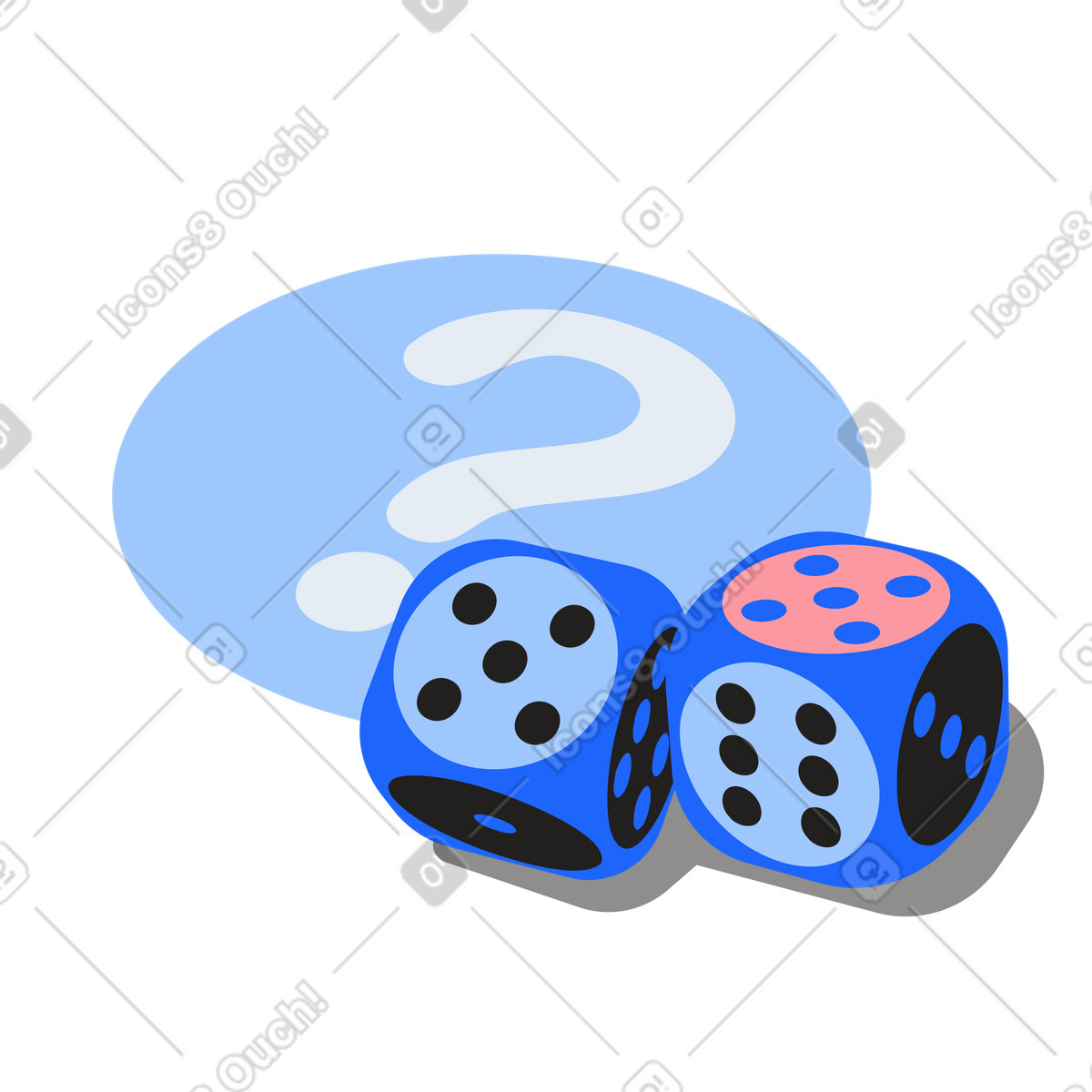 Making decision with use of dice illustration in Editorial style download in PNG, SVG