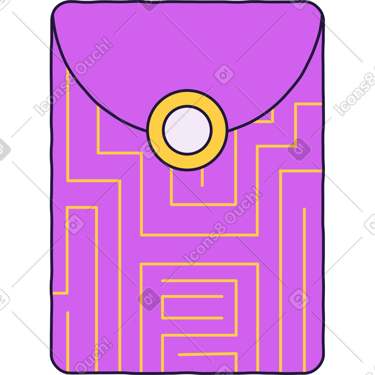 Ilustración Sobre morado en estilo Conifer a descargar en PNG y SVG