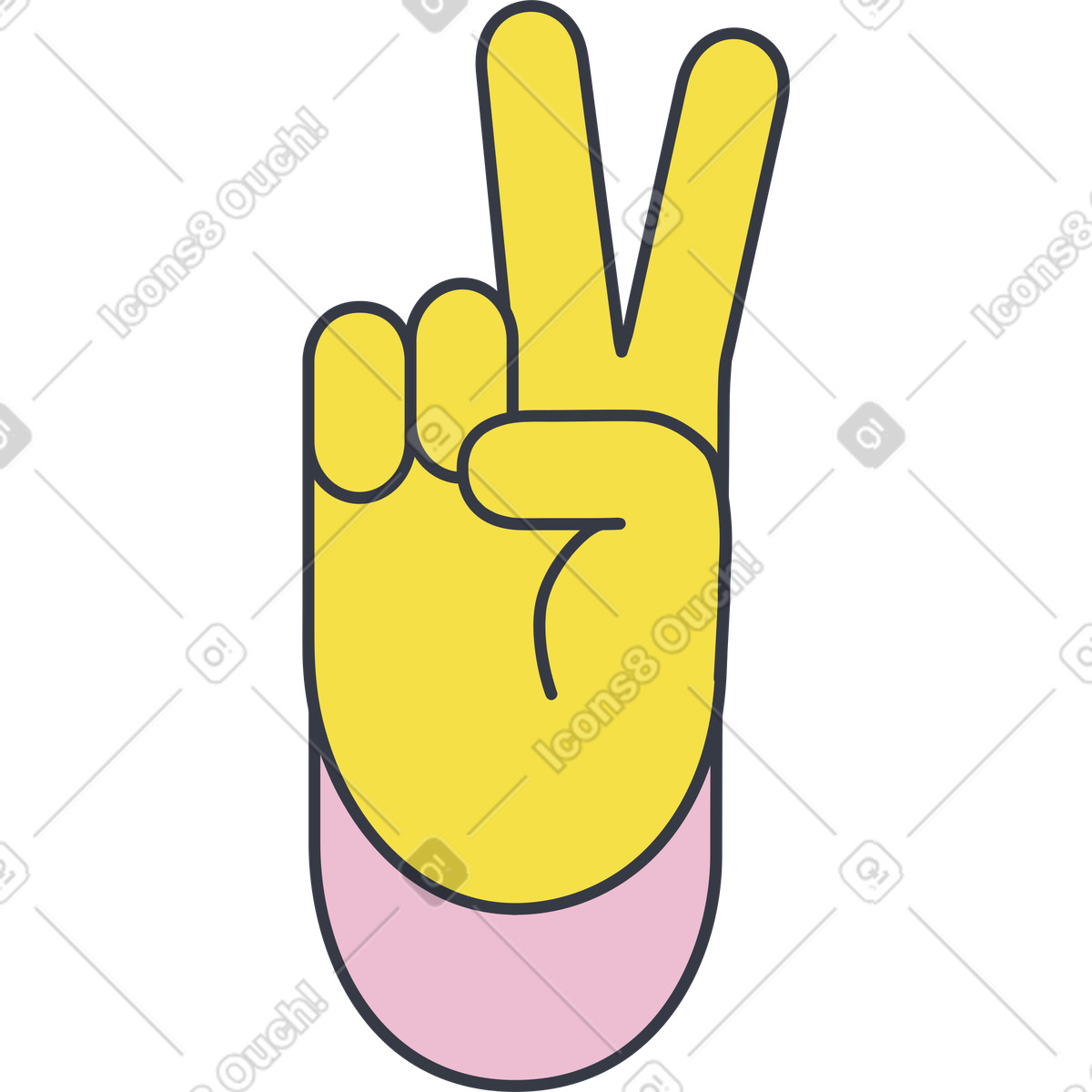 Illustration Main de la victoire dans le style Abstract à télécharger aux formats PNG, SVG