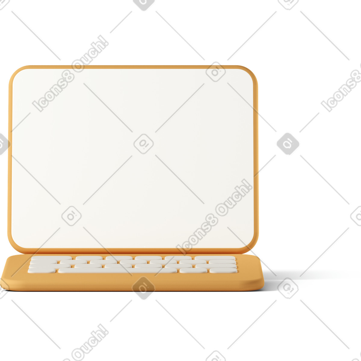Иллюстрация Yellow laptop with white screen в стиле 3D Casual life — скачать в форматах PNG, SVG
