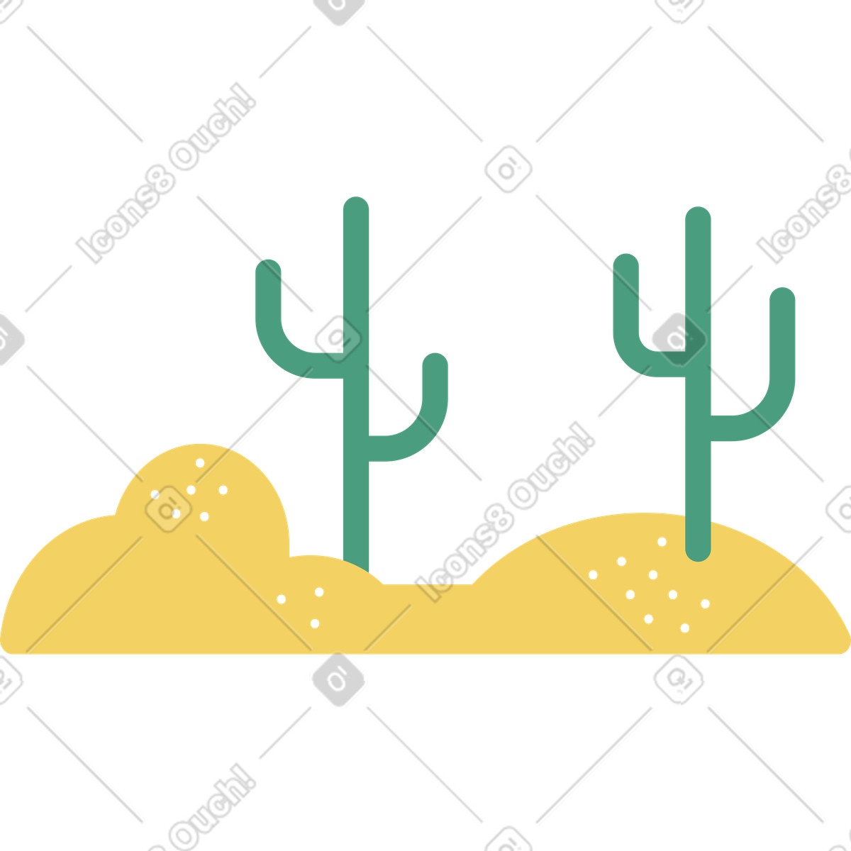 Desert illustration in Macaroni style download in PNG, SVG