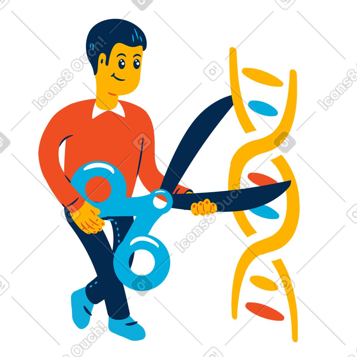 Changing the structure of DNA illustration in PNG, SVG
