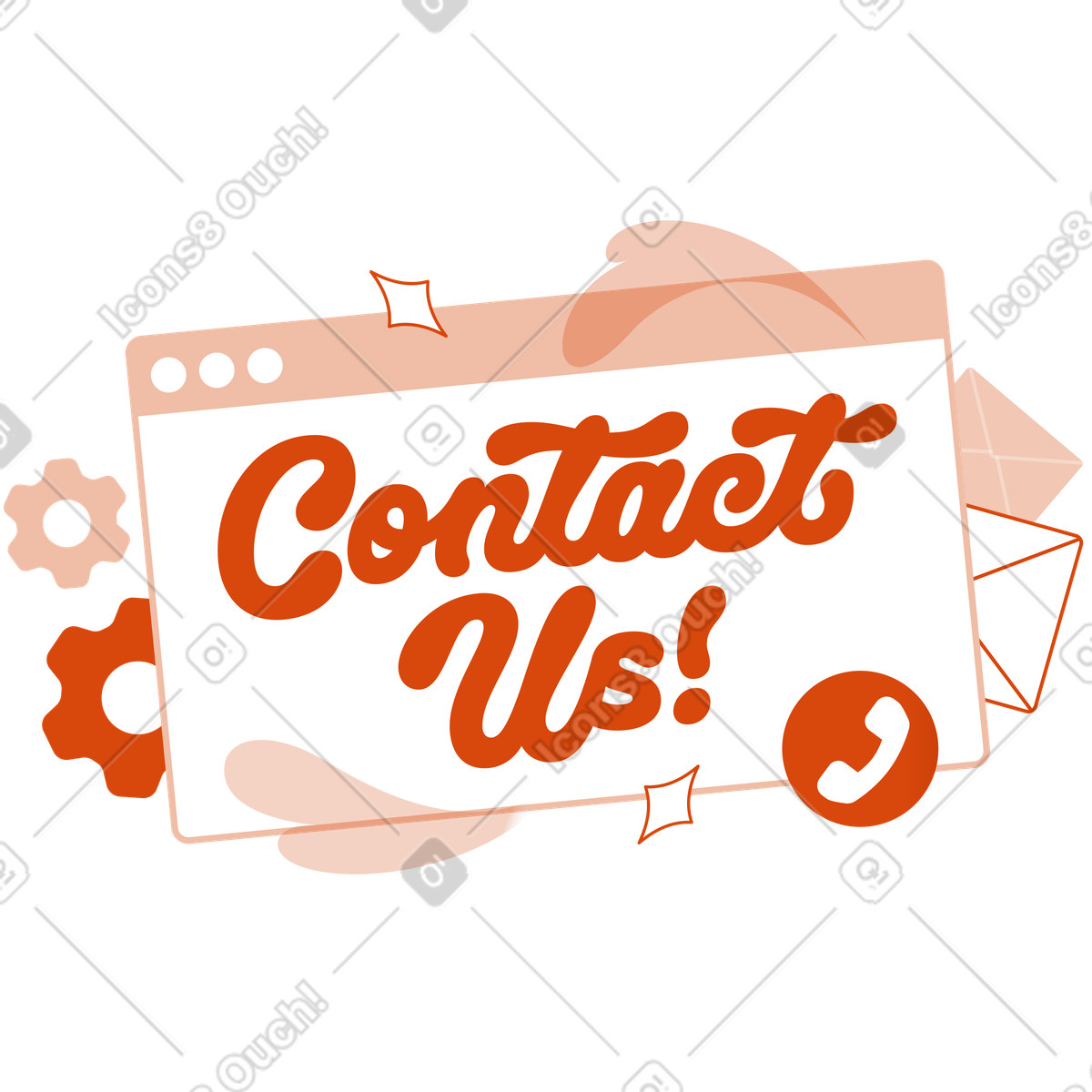 Customer support request, Online help concept illustration in Orange style download in PNG, SVG