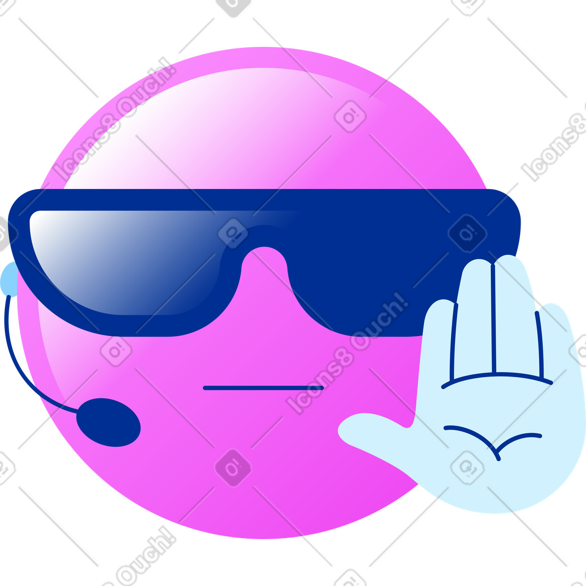 Glossy スタイルの Emoji security guard のイラストをPNG、SVG形式でダウンロード