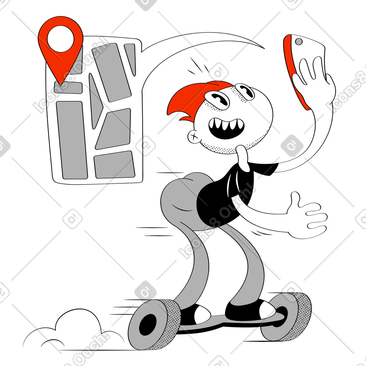 Ilustración Soporte de navegación en estilo Looney a descargar en PNG y SVG