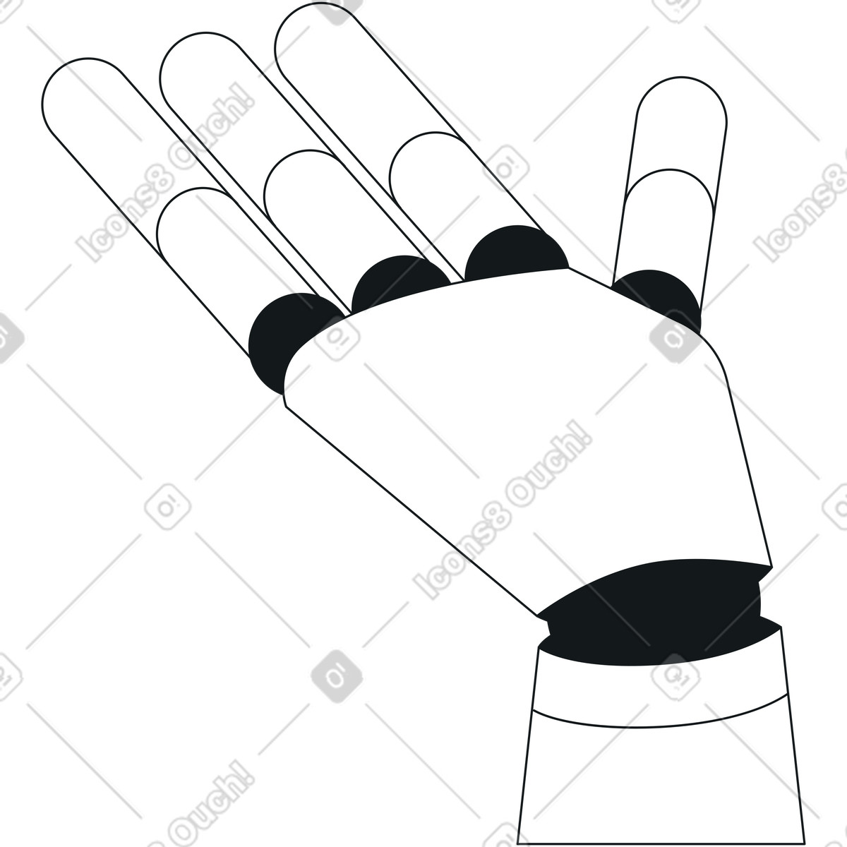 Robotic arm illustration in Midnight style download in PNG, SVG