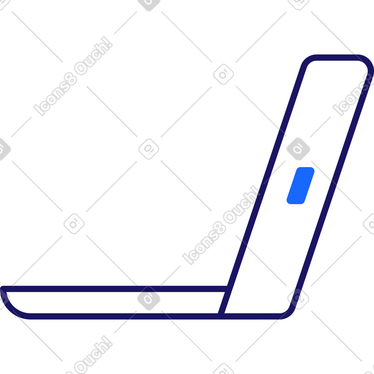Ilustración Open white laptop en estilo Matey a descargar en PNG y SVG