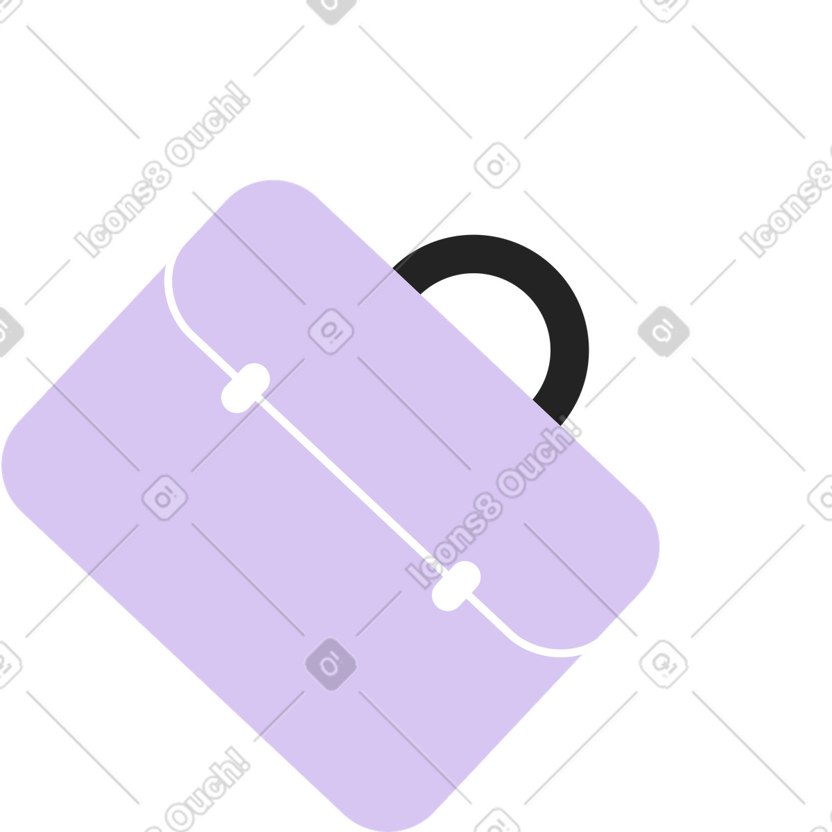 Piccola valigia illustrazione in stile Sammy Line scarica in PNG, SVG