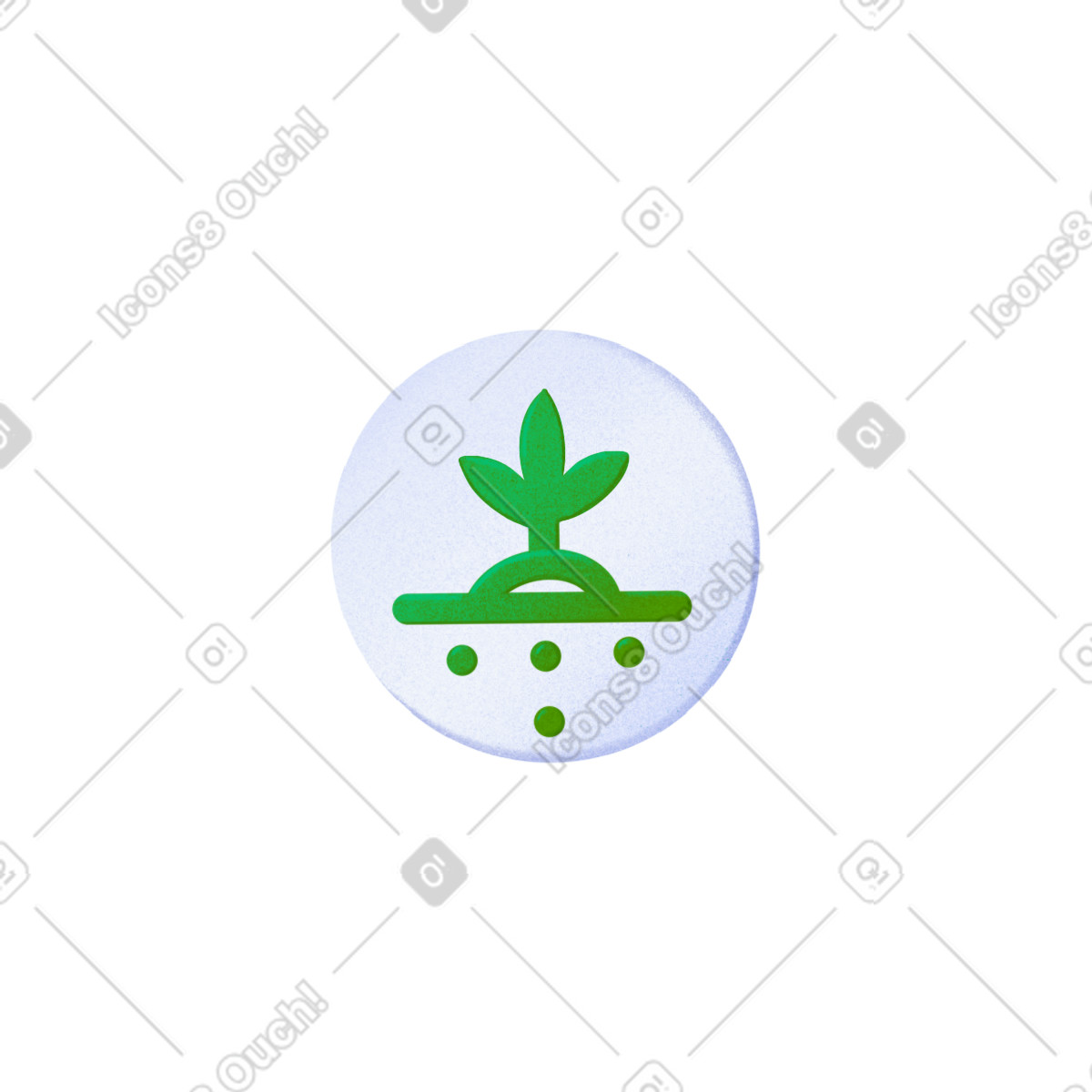 Green icon with a plant illustration in Smart style download in PNG, SVG