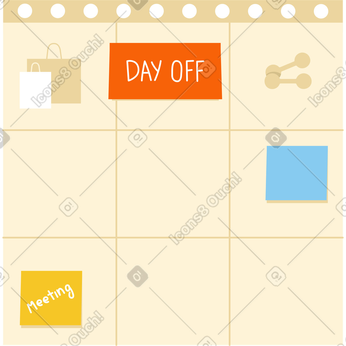 Ilustración Planificador de horarios en estilo Catchy a descargar en PNG y SVG