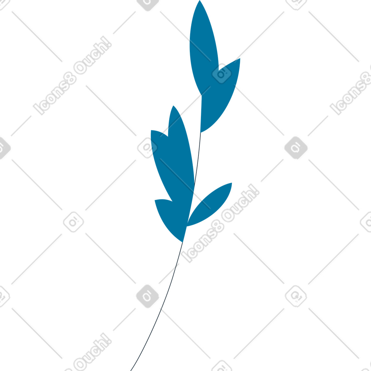 Branch illustration in Indigo style download in PNG, SVG