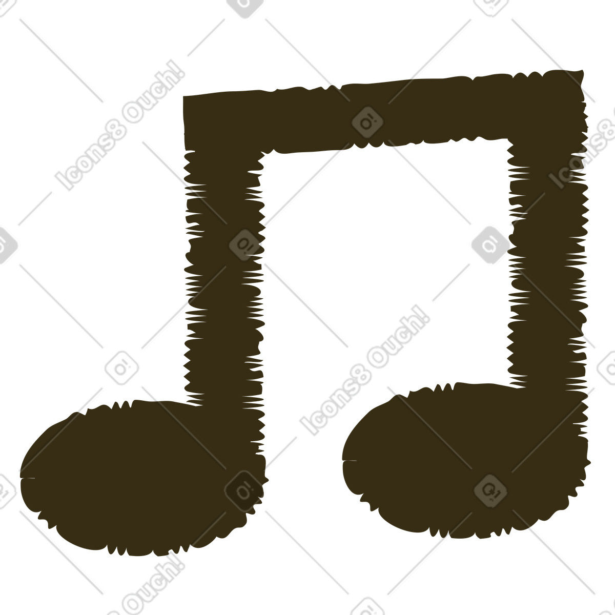 Music note illustration in Bermuda style download in PNG, SVG