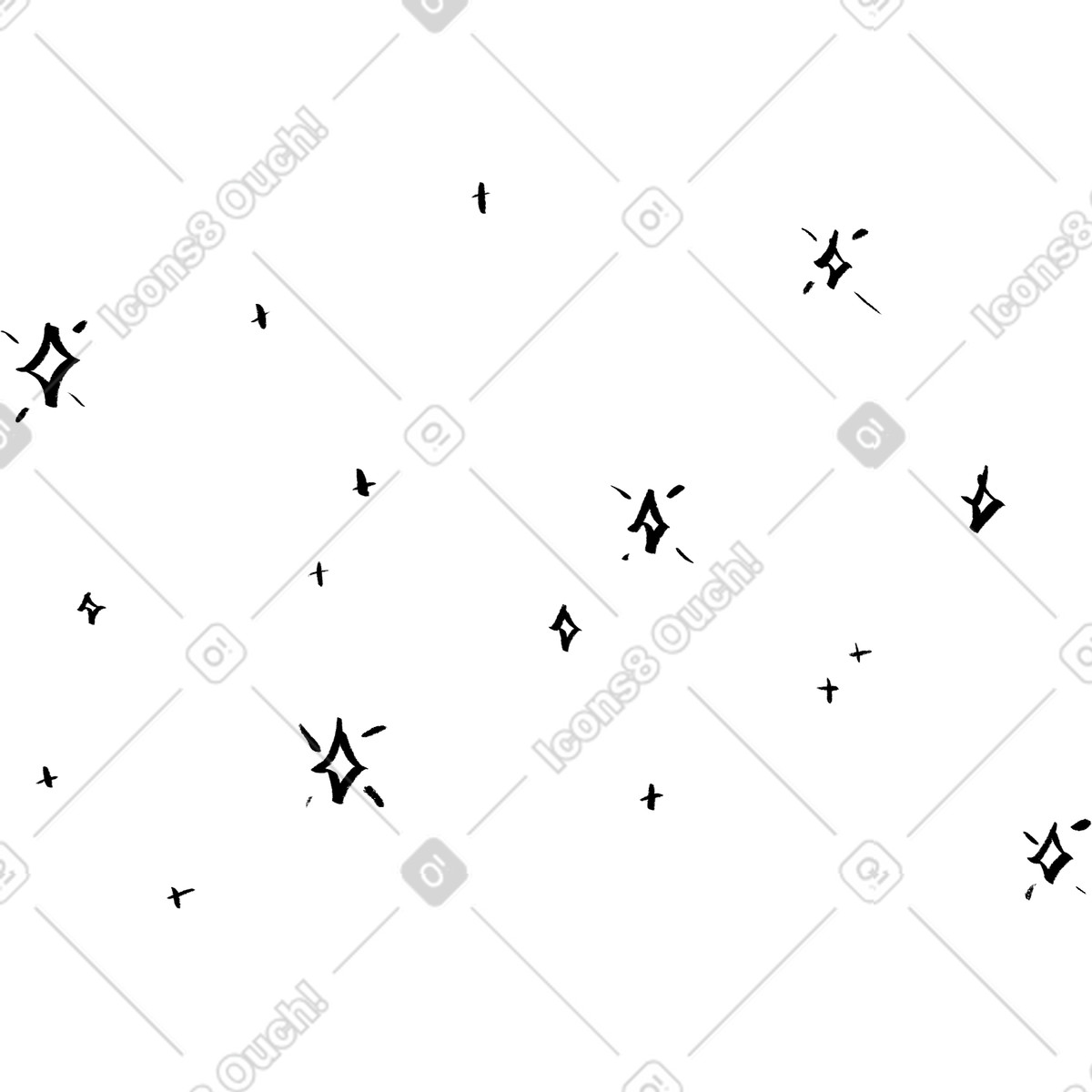 下载 Hand-drawn animation 风格的 闪亮的星星或闪光 动画插图，支持 GIF、Lottie （JSON）、AE 格式