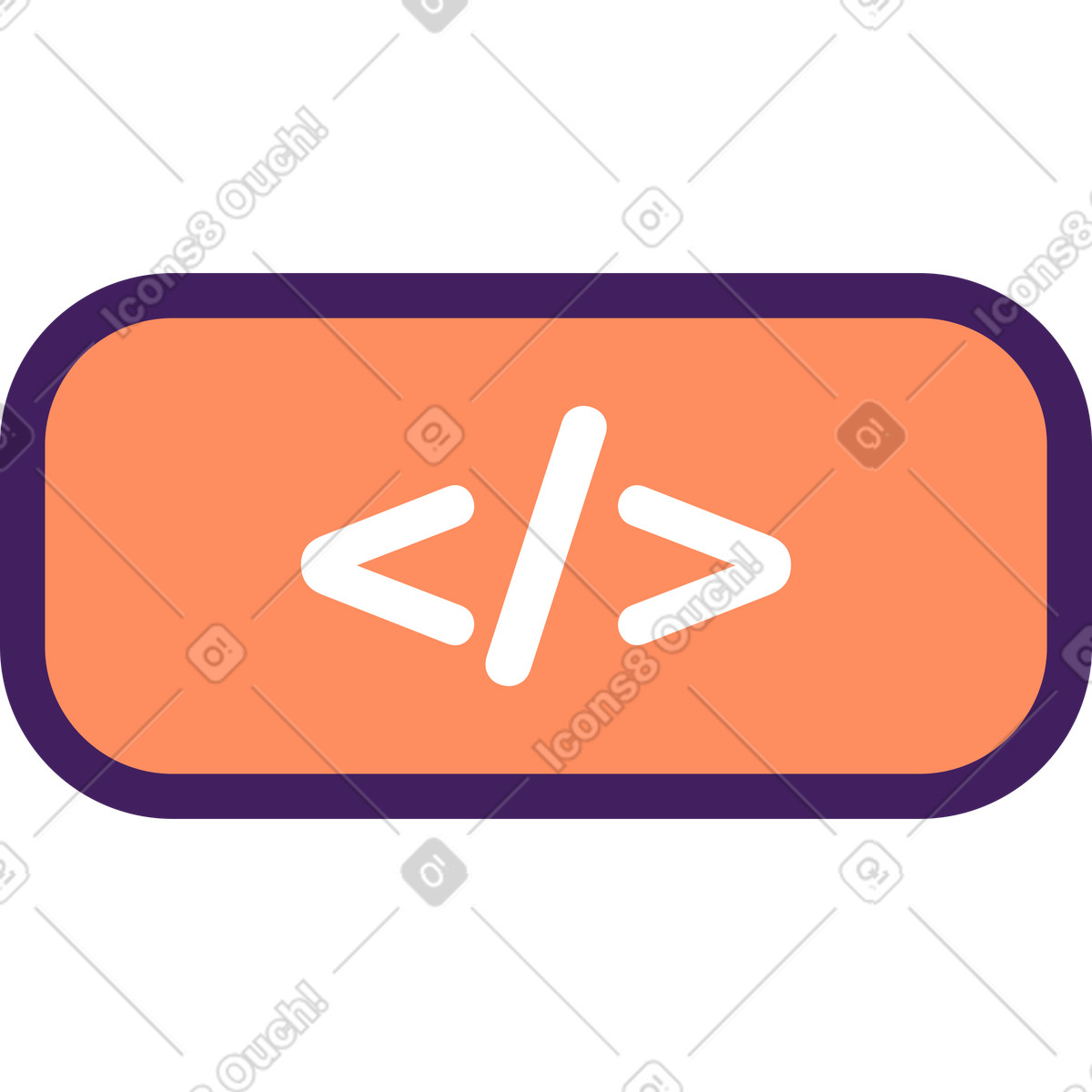 Illustration Icône de code dans le style Simplistic à télécharger aux formats PNG, SVG