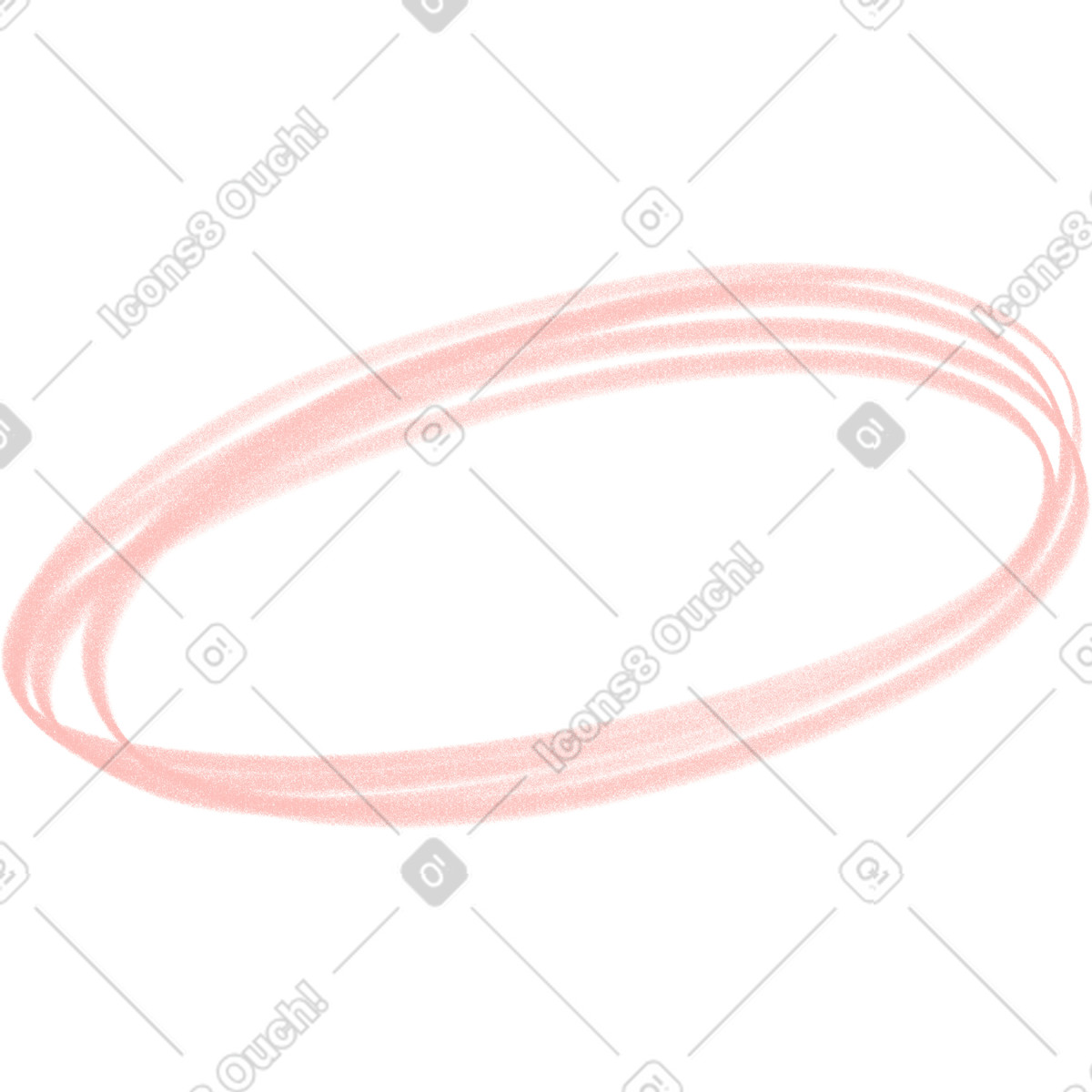 Scarabocchio di linea ovale rosa illustrazione in stile Doodle scarica in PNG, SVG