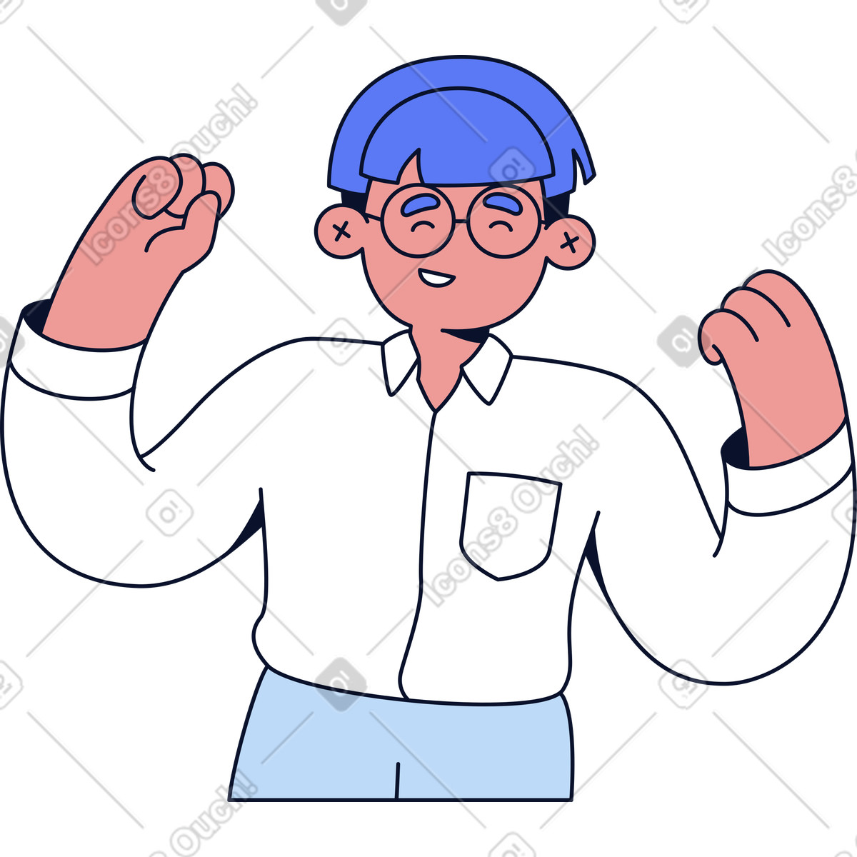 Ilustração de Homem feliz em no estilo Flexy para baixar em PNG, SVG