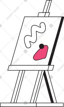 Caballete con una pintura del artista PNG, SVG