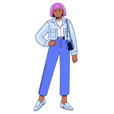 An outfit made from industrial materials, featuring a jacket crafted from metallic fabric with sharp lines and a fitted silhouette. The pants are tailored and made from durable canvas, complementing the jacket's modern style. The shoes are sleek and metallic, reflecting light with each step. The outfit is accented with minimalist accessories, such as a simple belt and a geometric-shaped bag.