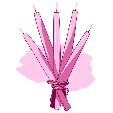 A charming bundle of hand-dipped candles tied with twine