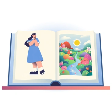 A book split open with a realistic figure on one page and an imaginative illustration on the other