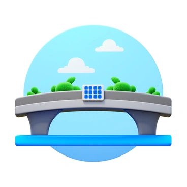 A sustainable, green-designed jet bridge with solar panels and plants