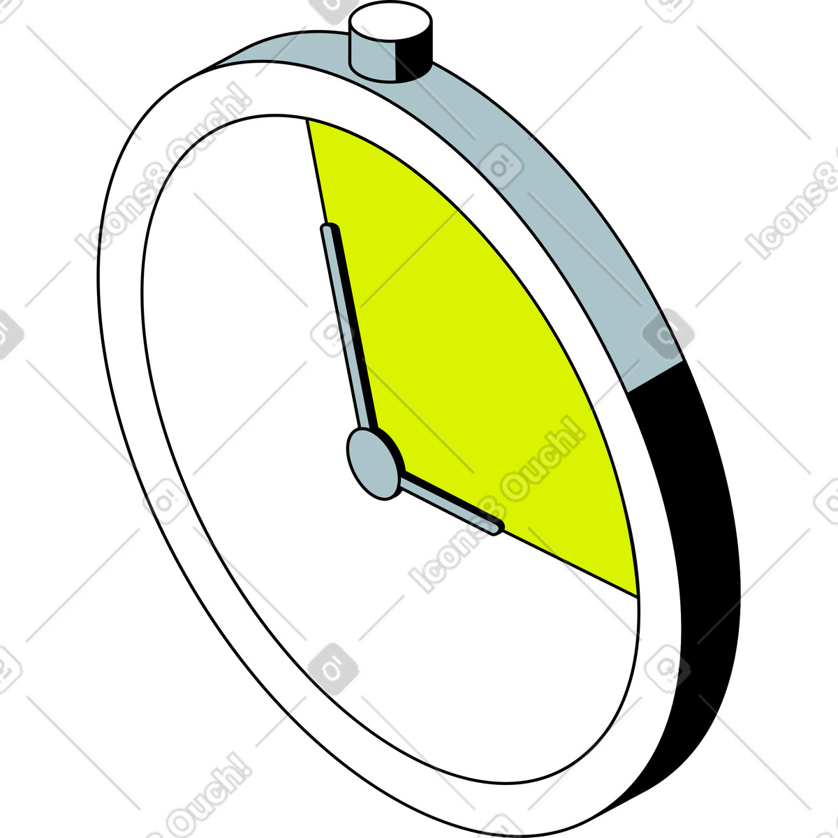 Timer illustration in Isometric style download in PNG, SVG