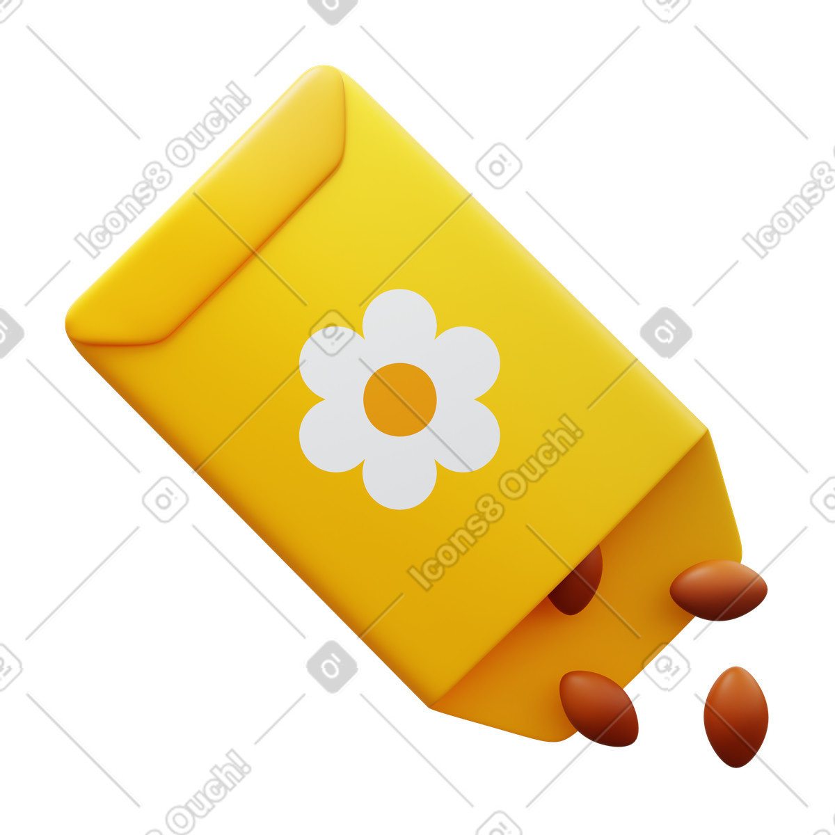 Seed packet illustration in 3D Fluency style download in PNG, SVG