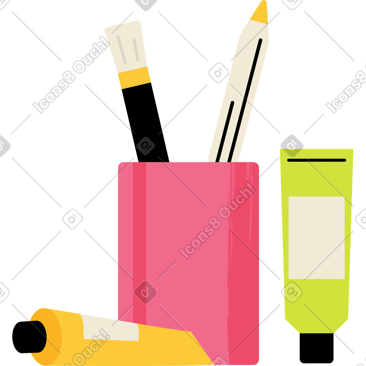 Ilustração de Coisas artísticas em no estilo Juicy para baixar em PNG, SVG