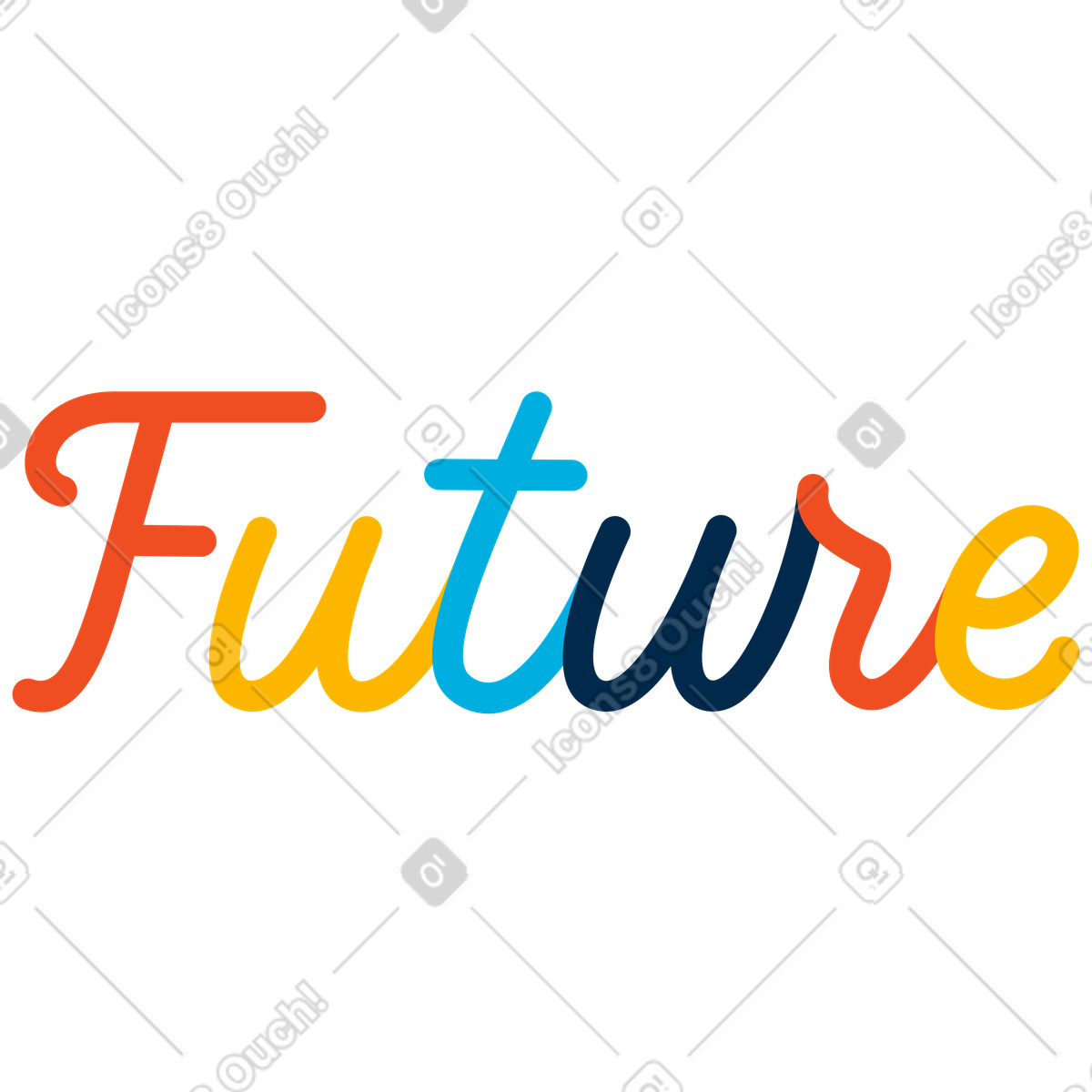 Lettering future illustrazione in stile Flame scarica in PNG, SVG