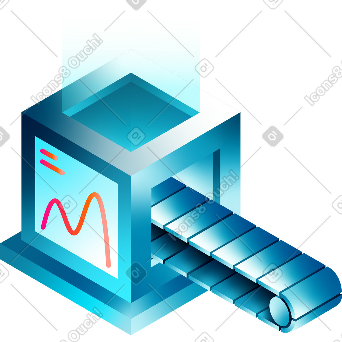 Smart mechanism with conveyor belt illustration in PNG, SVG