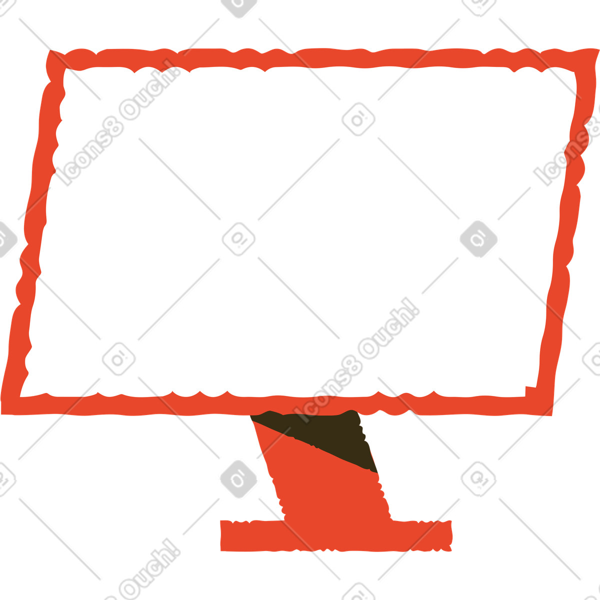 Monitor-Illustration im Bermuda-Stil als Download in PNG, SVG